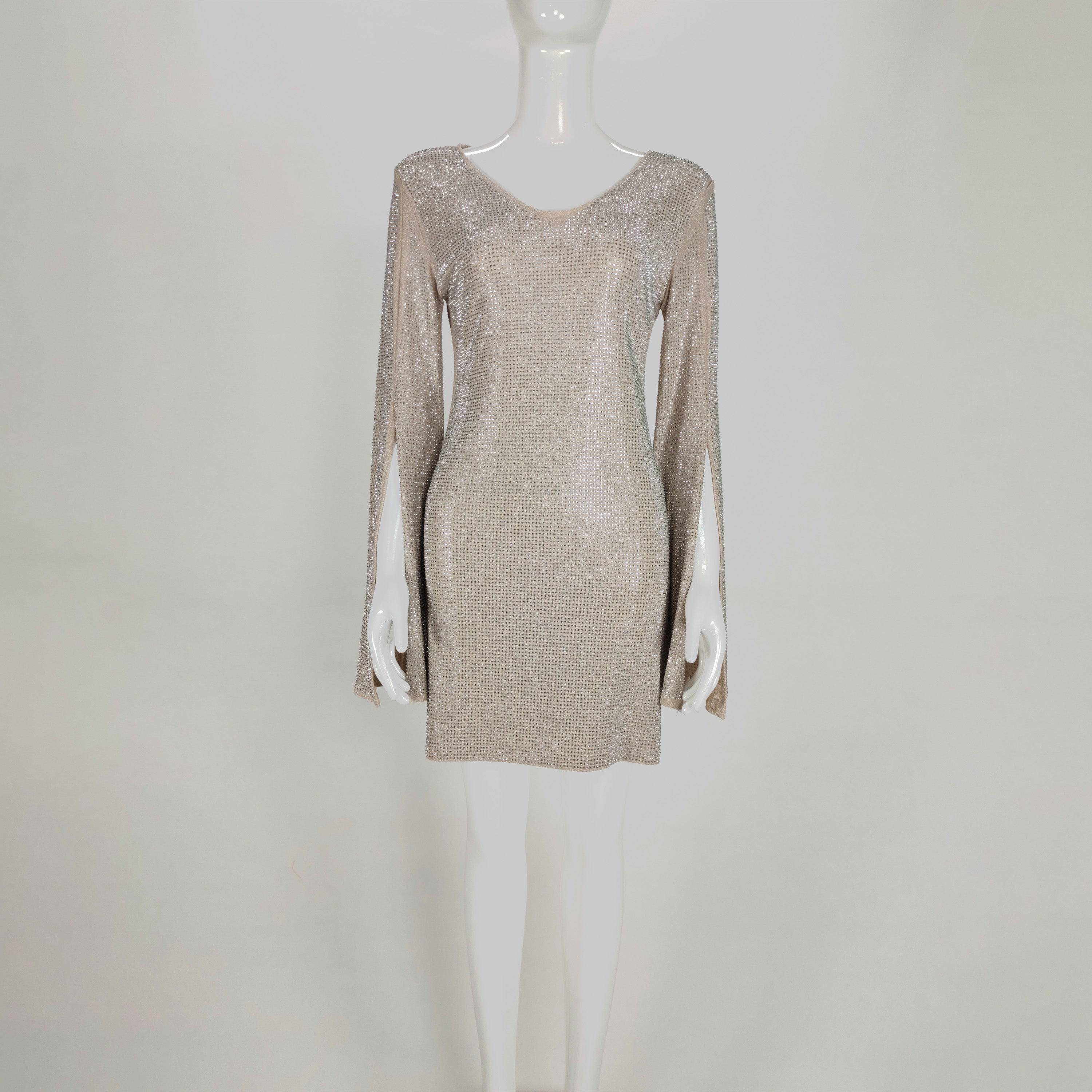 Paislee Long Sleeve Slit Sequin Mini Dress