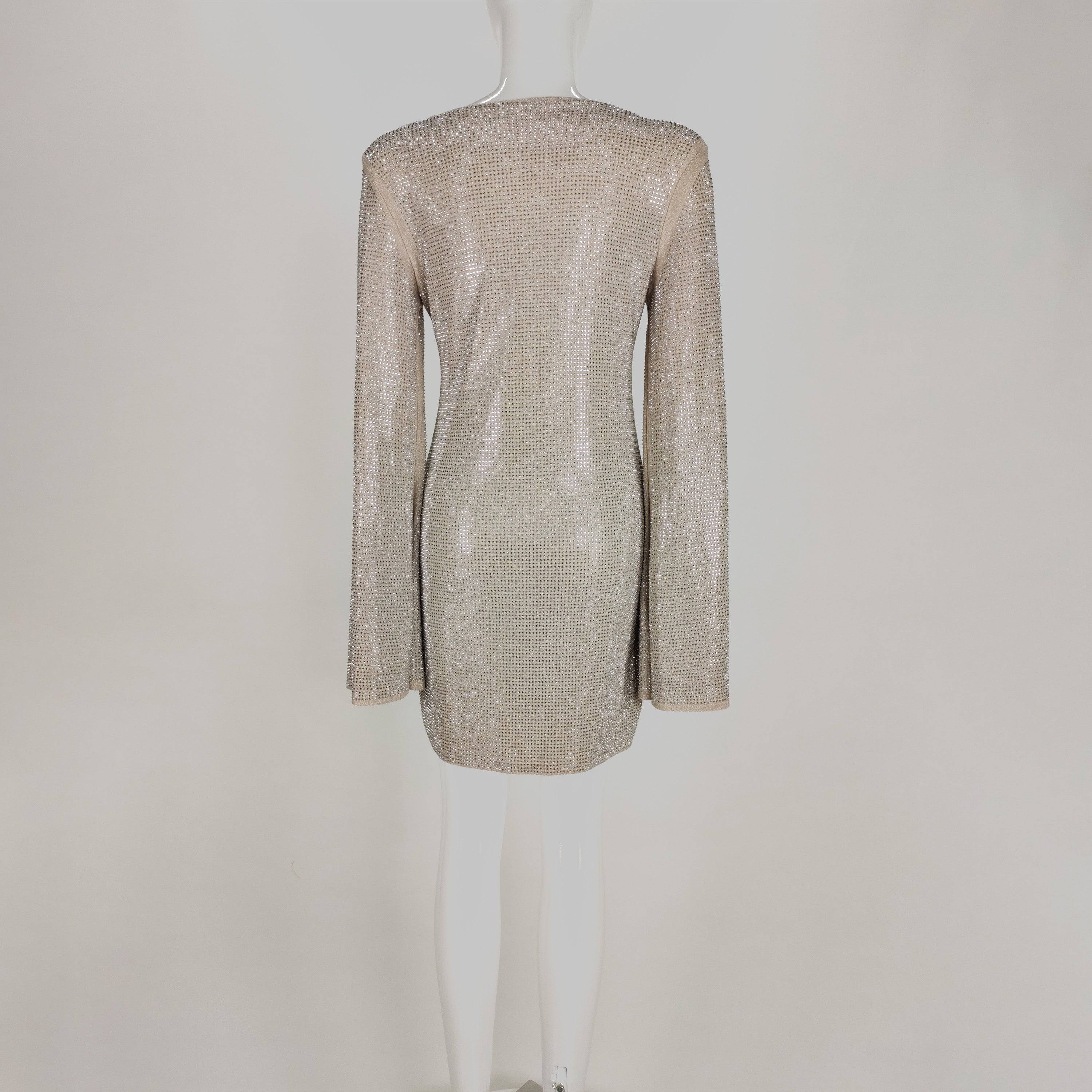 Paislee Long Sleeve Slit Sequin Mini Dress