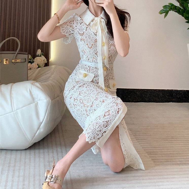 Romina Short Sleeve Floral Embroidered Maxi Dress