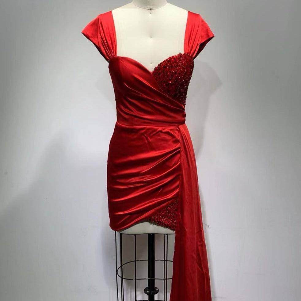 Coline Solid Off Shoulder Drape Dress