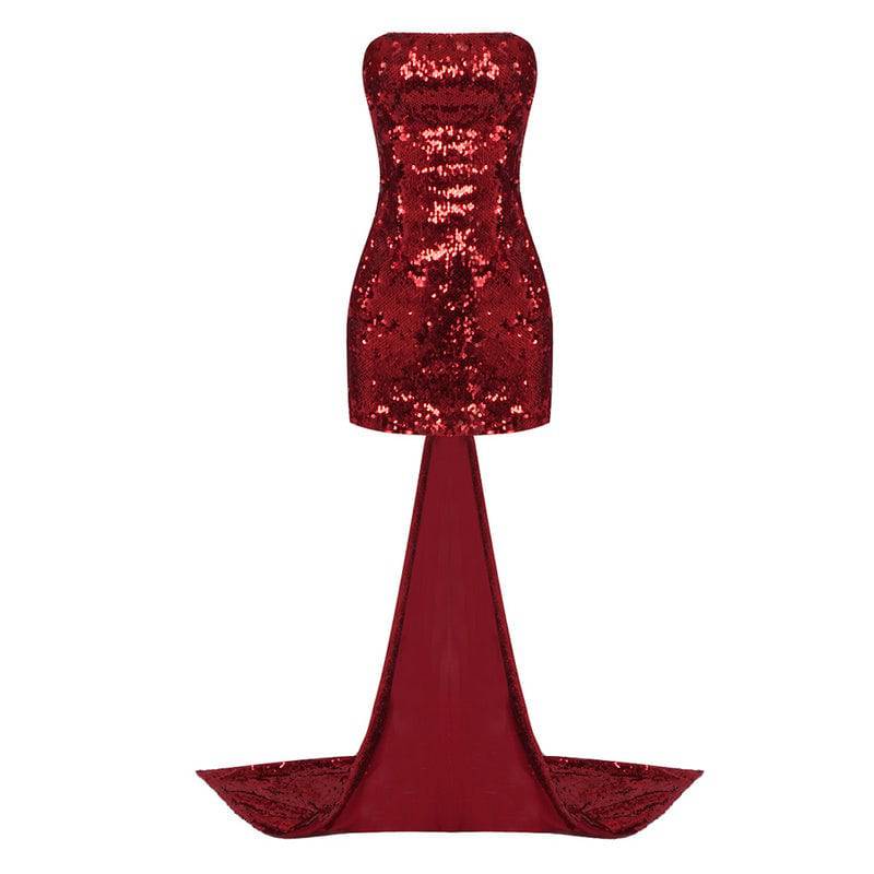 Anne Strapless Sequins Mini Dress