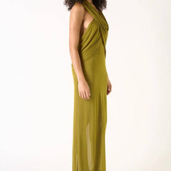 Dayna Strapless Cross Two Way Hooded Tulle Maxi Dress