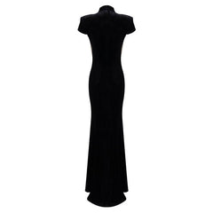 Joey High Neck Beads Embellishment Maxi Dress