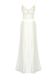 Kassidy Sheer Sweetheart Neckline Maxi Dress