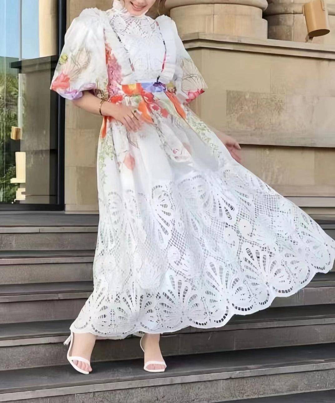 Lara Floral Patchwork Lace Maxi Dress