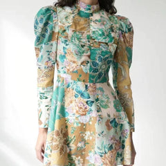 Lindsey Ruched Floral Mini Dress