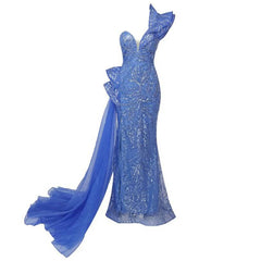 Lisa One Shoulder Beaded Split Maxi Dress