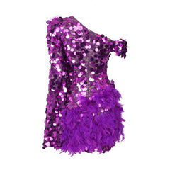 Rachel Off Shoulder Sequin Mini Dress