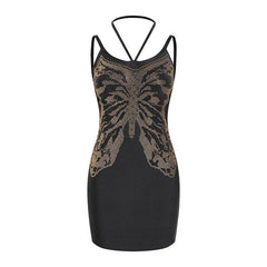 Sasha Butterfly Sequin Design Mini Dress
