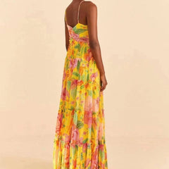 Tiana Floral Ruffle Hem Cami Maxi Dress