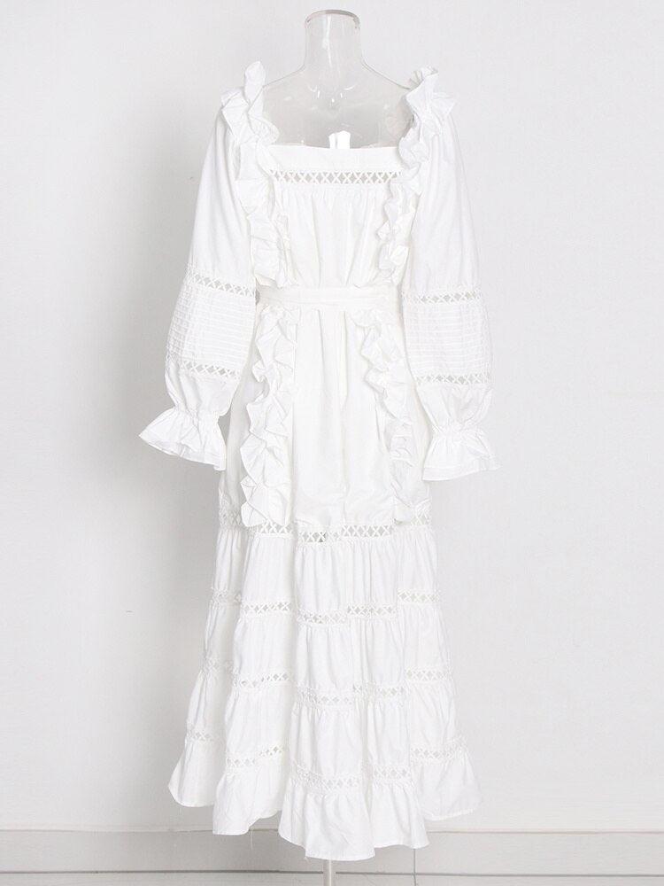 Angie Flare Sleeves Slash Neck Maxi Dress