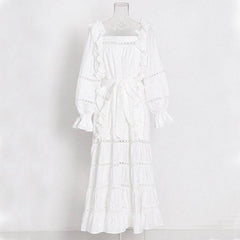 Angie Flare Sleeves Slash Neck Maxi Dress
