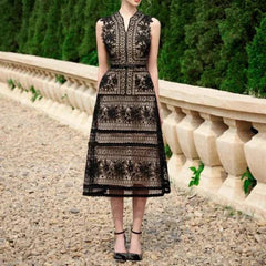 Jayda See-Through Lace Midi Dress