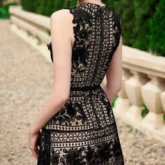Jayda See-Through Lace Midi Dress