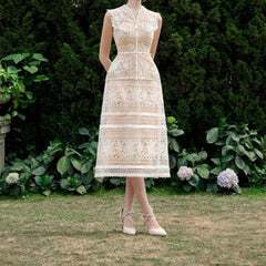 Jayda See-Through Lace Midi Dress
