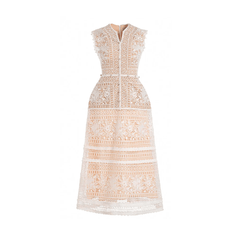 Jayda See-Through Lace Midi Dress