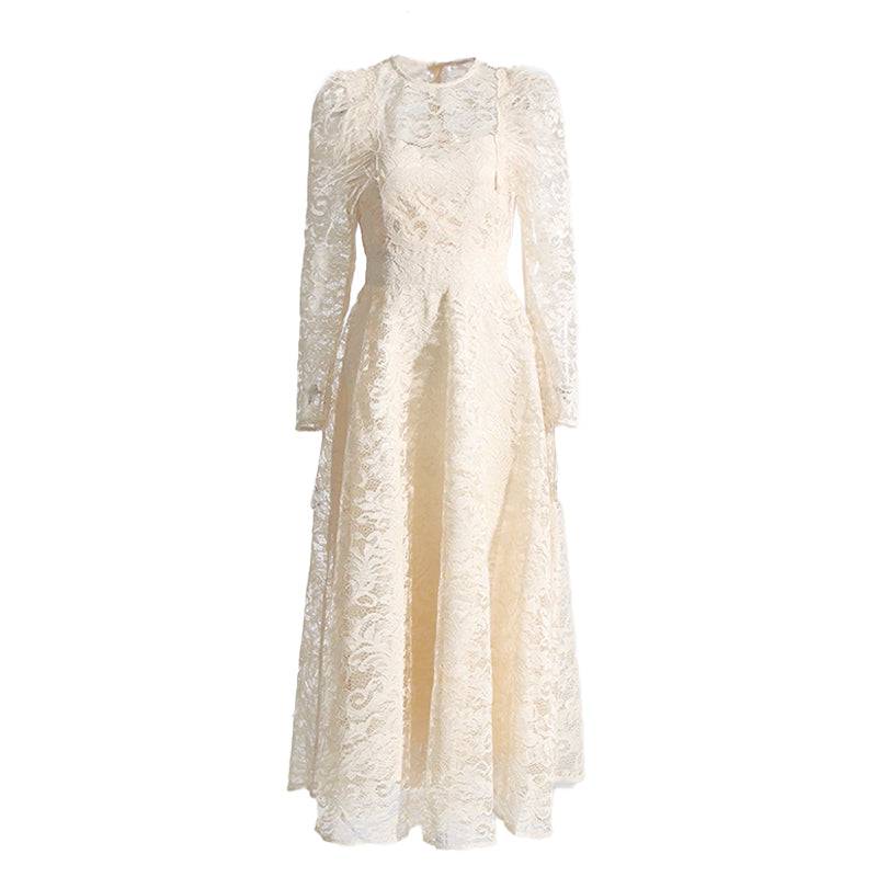 Julie Feather Embroidered Lace Maxi Dress