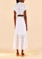 Laura Deep V Hollow Out Dress