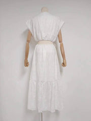 Laura Deep V Hollow Out Dress