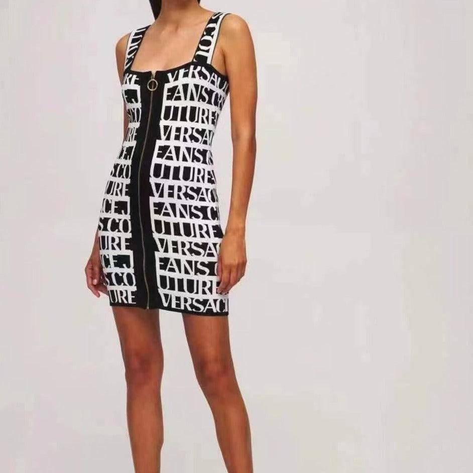 Alice Sleeveless Button Down Jacquard Mini Dress
