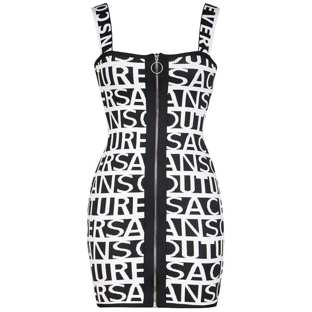 Alice Sleeveless Button Down Jacquard Mini Dress