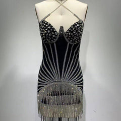 Andrea Embellished Rhinestone Underwire Dress