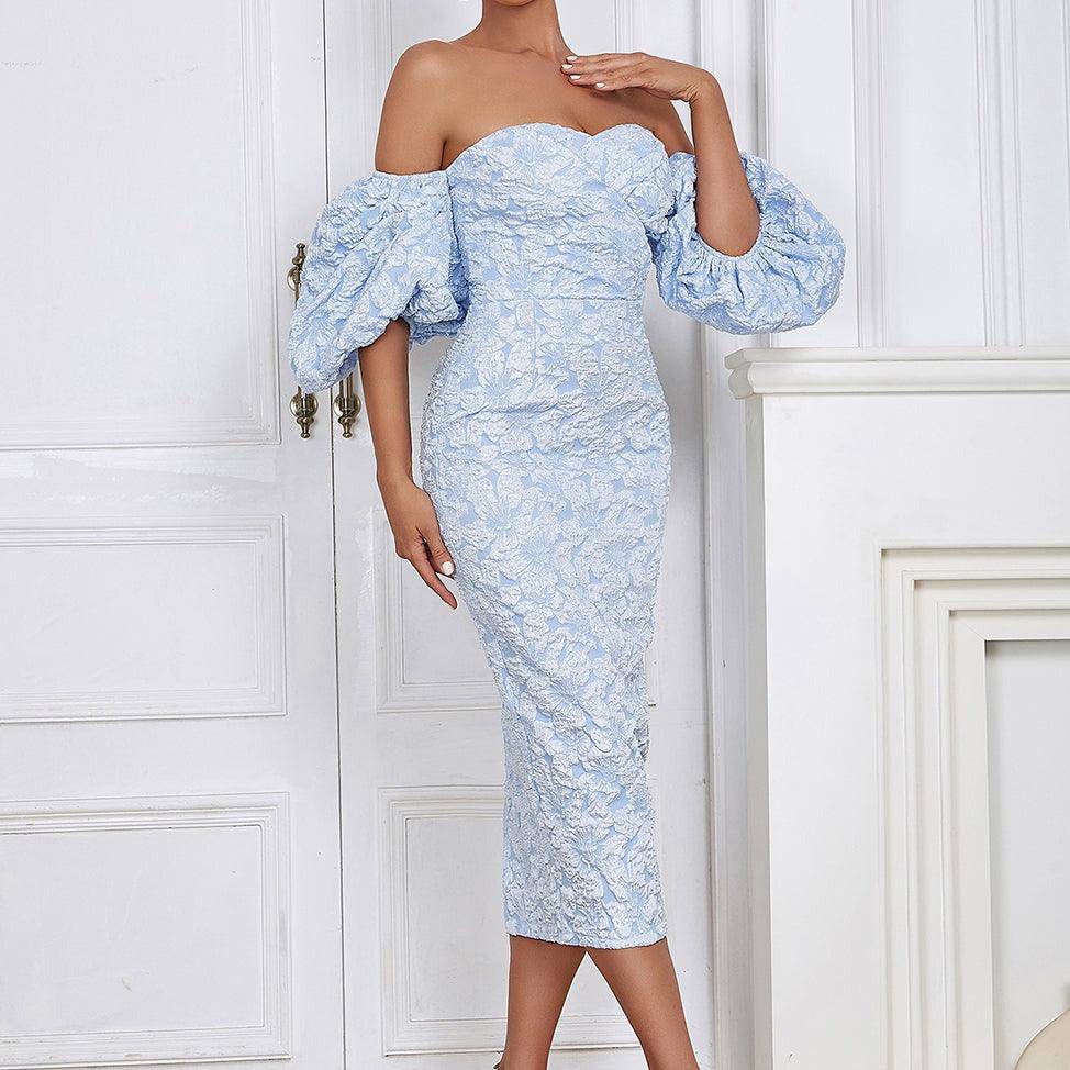 Milena Floral Off Shoulder Midi Dress