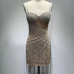 Charlotte Irregular Embellished Rhinestone Dress
