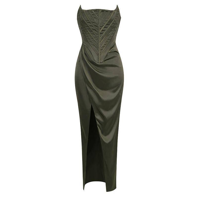 Dayana Satin Slit Maxi Dress