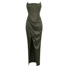 Dayana Satin Slit Maxi Dress