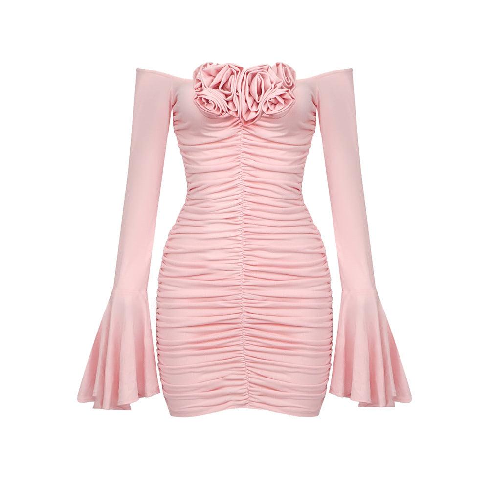 Edith Bell Sleeve Off Shoulder Ruched Mini Dress