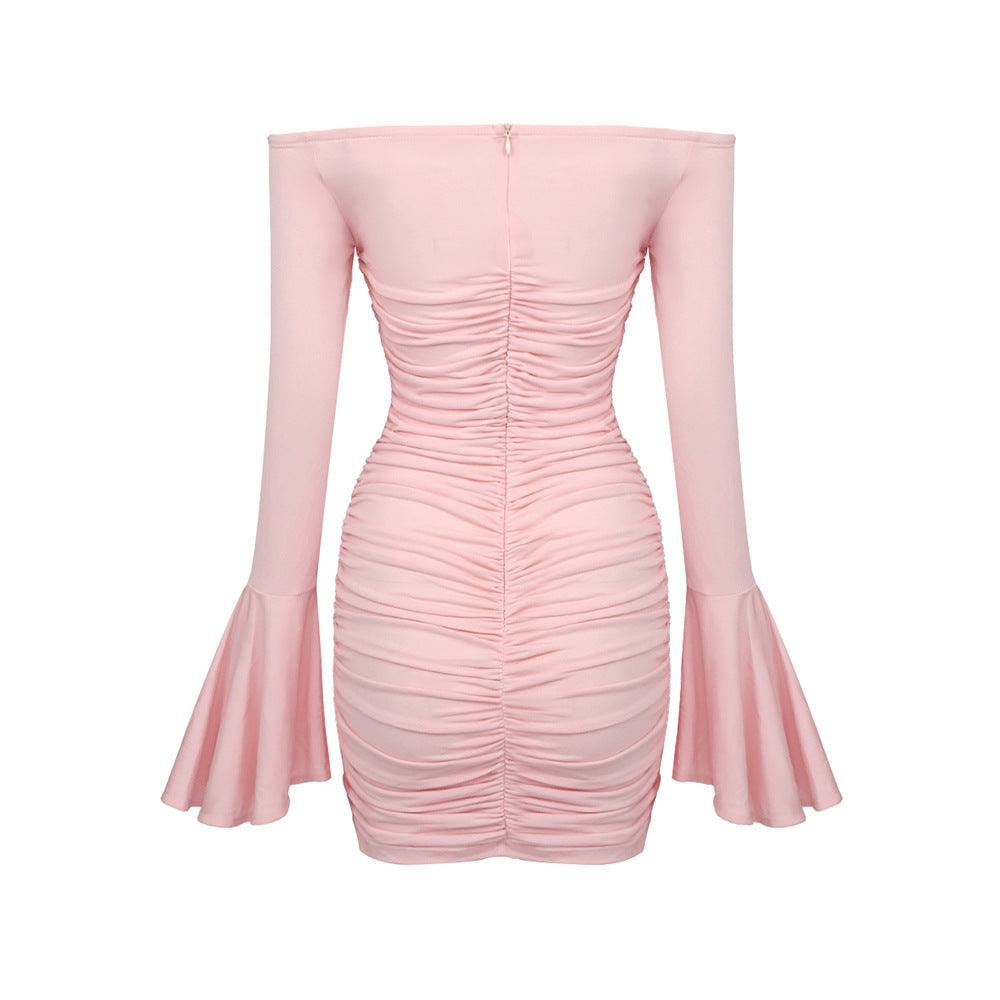 Edith Bell Sleeve Off Shoulder Ruched Mini Dress