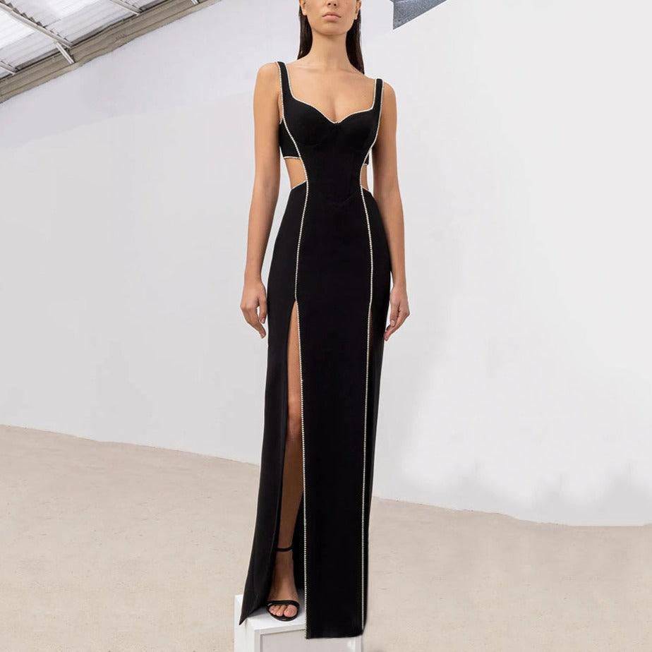 Khalia Hollow Out High Slit Maxi Dress