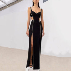 Khalia Hollow Out High Slit Maxi Dress