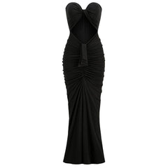 Liv Strapless Ruffle Cut-Out Maxi Dress