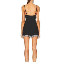 Lorelei Solid Embellished Sleeveless Mini Dress
