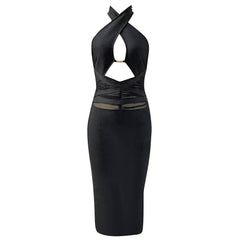 Maeve Halter Cut Out Midi Dress