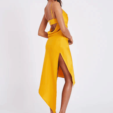 Felicity Asymmetric Hem Midi Dress