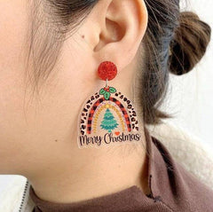 Aura Studded Acrylic Christmas Earrings