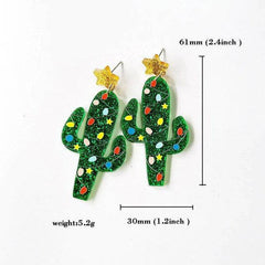 Aura Studded Acrylic Christmas Earrings