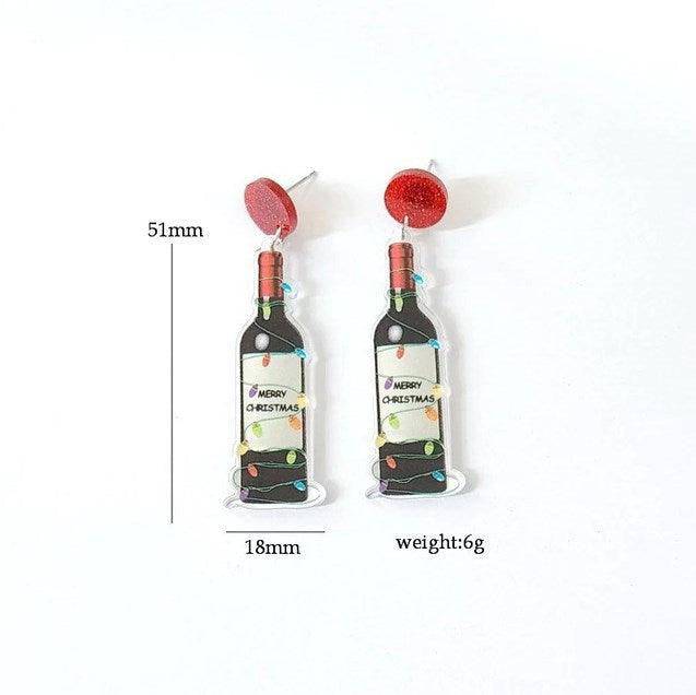 Aura Studded Acrylic Christmas Earrings