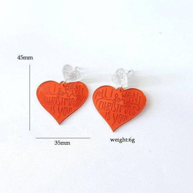 Aura Studded Acrylic Christmas Earrings