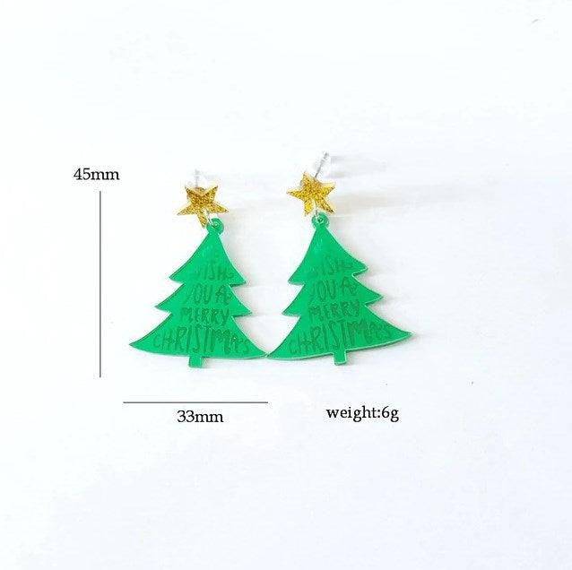Aura Studded Acrylic Christmas Earrings