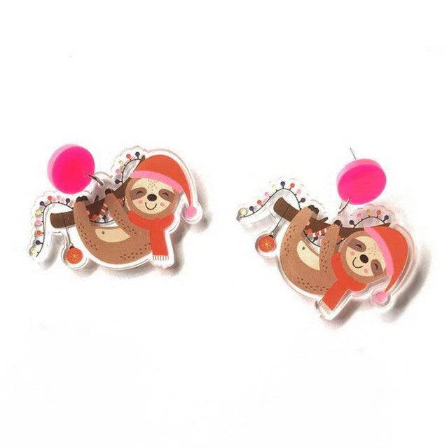 Aura Studded Acrylic Christmas Earrings