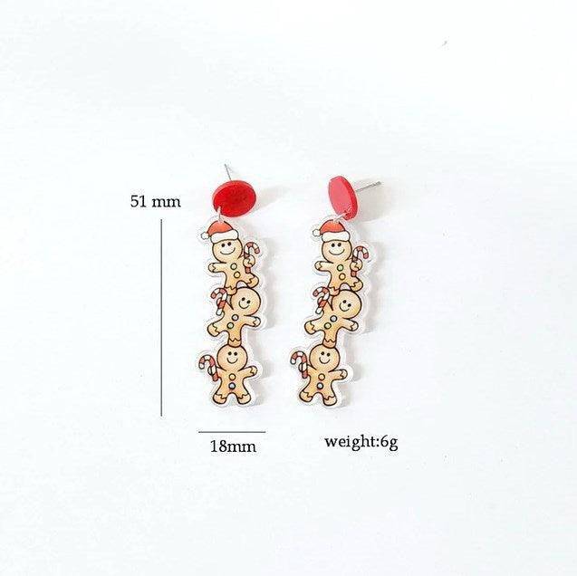 Aura Studded Acrylic Christmas Earrings