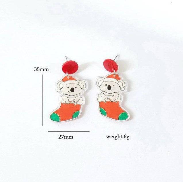 Aura Studded Acrylic Christmas Earrings