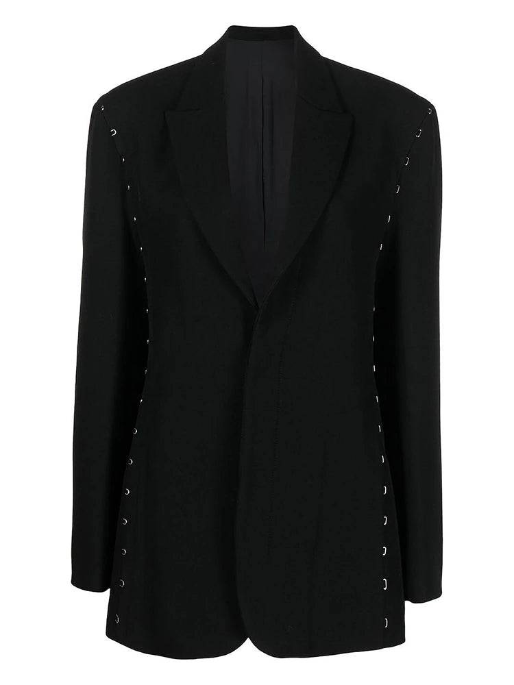 Annabelle Hook-Detailed Single-Breasted Blazer