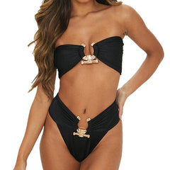 Hadley Bandeau Buckle Accent Bikini Set