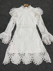 Lainey Broderie Wrap Belted Mini Dress