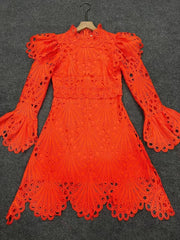 Lainey Broderie Wrap Belted Mini Dress